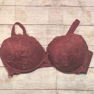 Auden The Sublime Burgundy Lace Overlay Bra Size 44DD